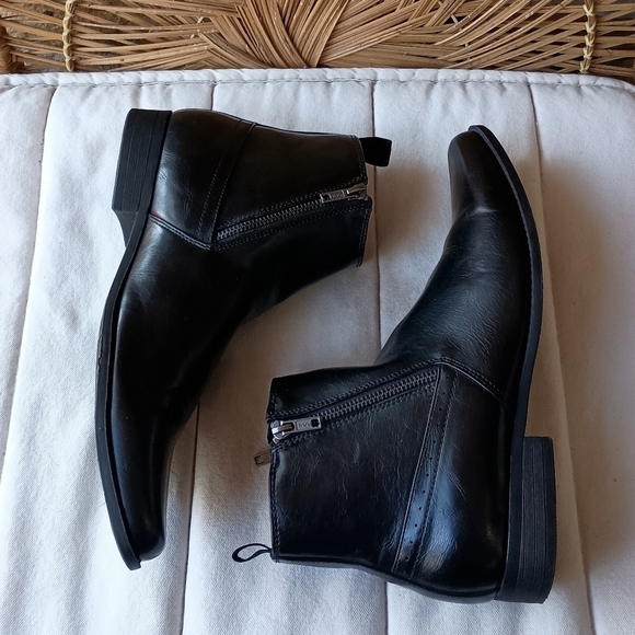  Black Leather Men\'s Ankle Boots_8 main image 5